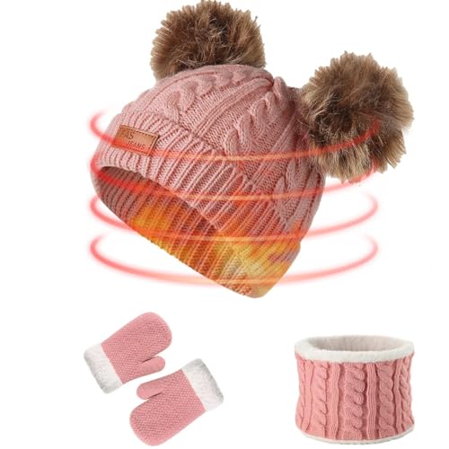 Set aus Mütze, Schal und Handschuhen für Kinder, Mützen und Handschuhe für Kinder | Winddichtes Jungen-Wintermützen-Set,Warme und gemütliche Sets für kaltes Wetter für Outdoor-Aktivitäten, Aznever von Aznever