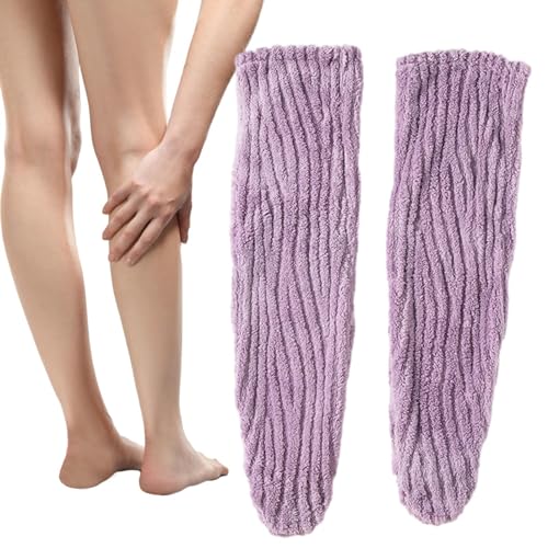 Slipper-Socken für Damen - Wintersocken lang über dem Knie hoch - Weiche und bequeme Fleece-Winterstrümpfe für Freundin, Mutter, Ehefrau Aznever von Aznever