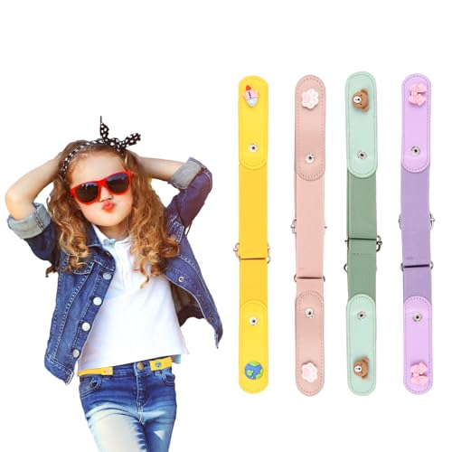 4 Stück Gürtel Kinder Verstellbare, Children's Elastic Belt, Keine Schnalle Gürtel, Gürtel Ohne Schnalle Elastischer, Stretchgürtel Kinder Schnallenfreier, Einstellbar Belts Kinder für 3-12 Jahre von Azonelife