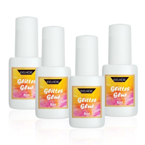 4 Stück Wasserlöslicher Glitzer Tattoo Kleber, Körperkleber, Hautkleber, 8 ml Glitter Glue, Face Glue, Body Glues for Glitter Tattoo, Kosmetik Kleber für Karneval Ostern Weihnachten Halloween Cosplay von Azonelife