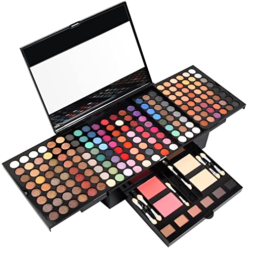 Azonelife Lidschatten Palette, Augen Make Up Set Liedschattenpalleten Matt Glitzer, Highlighter Eyeshadow Palette Hochpigmentiert Naturkosmetik Schminkkoffer Schminkkasten - 194 Farben von Azonelife