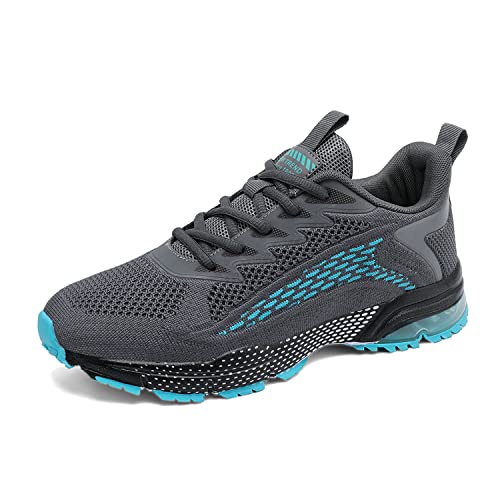 Azooken Herren Damen Sportschuhe Laufschuhe Joggingschuhe Tennisschuhe Leichte Fitness Mesh Sneaker Straßenlaufschuhe Outdoor Gym Schuhe（9078-Gray Blue42） von Azooken