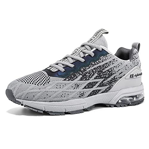 Azooken Herren Damen Sportschuhe Laufschuhe Joggingschuhe Tennisschuhe Leichte Fitness Mesh Sneaker Straßenlaufschuhe Outdoor Gym Schuhe（9079-Gray38） von Azooken