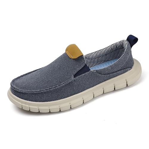 Azooken Herren Loafers Walking Canvas Leichte Csual Slip-On Schuhe, Blau, 41 EU von Azooken