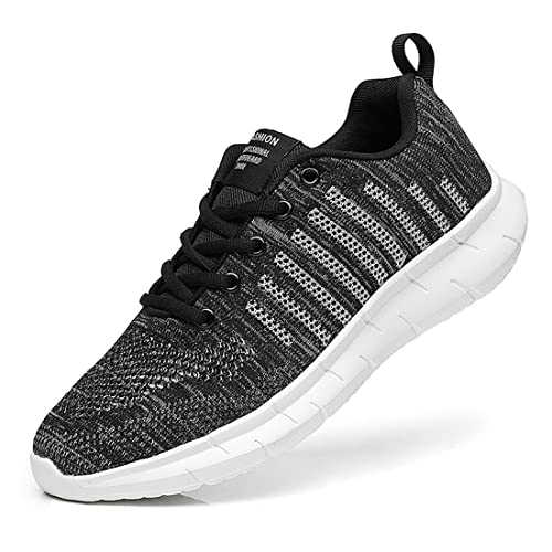 Azooken Herren Sportschuhe Laufschuhe Joggingschuhe Tennisschuhe Straßenlaufschuhe Leichte Fitness Mesh Sneaker Outdoor（7071-Black38） von Azooken