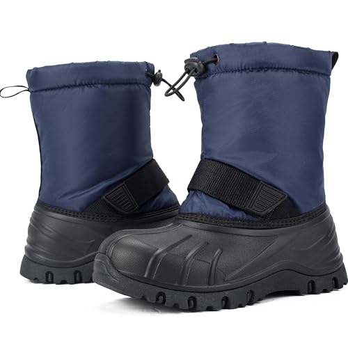 Azooken Kinder Winterschuhe Jungen Mädchen Schneestiefel Warm Gefüttert Winterstiefel Outdoor Trekking Rutschfest Boots（T8-Blue33） von Azooken