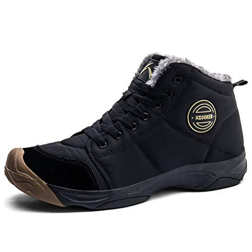 Azooken Winterschuhe Herren Damen Warm Trekking Wanderstiefel Schnee Stiefel Wasserdicht Winterstiefel (6118-black36) von Azooken