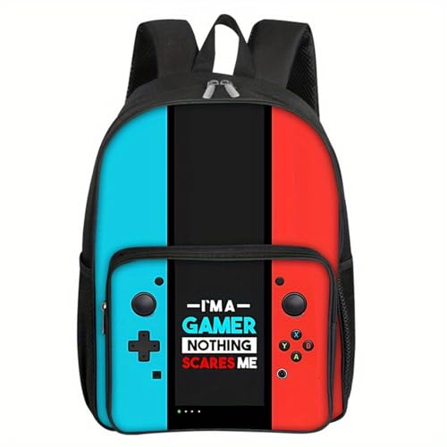 Azragon Federmäppchen mit Spielkonsolen-Thema, schwarz, doppellagig, Flip, Doppelfach, Schreibwaren-Tasche, mehrfarbig, modisch von Azragon