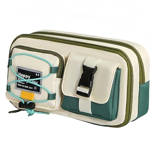 Azragon Federmäppchen mit großem Fassungsvermögen und Organizer mit mehreren Fächern für Stifte, Marker, Make-up und Reiseutensilien, ideal für Schule, Büro und Reisen, waschbares Federmäppchen und von Azragon