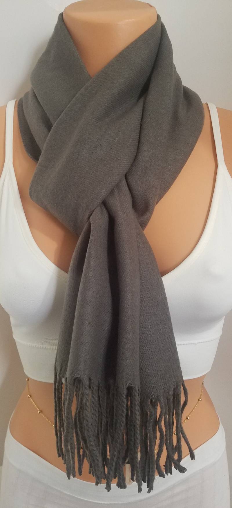 Kaschmirmischung Grau Schal Unisex Winter Schal von Azram