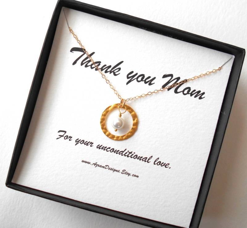 Mutter Halskette - Infinity Halskette, 14 K Gold Filled Kette, Perlenkette, Eternity Schwiegermutter Geschenk, Oma Halskette von AzramDesigns