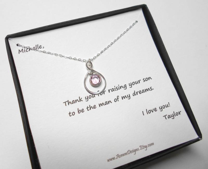 Mutter Im Gesetz, Birthstone Halskette, Infinity Kette, Brautjungferngeschenk, Bräutigam Muttergeschenk, Geschenk Der Braut, Neckace von AzramDesigns