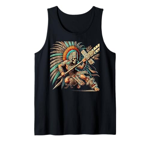 Penachos Aztecas Mexiko Azteken Krieger Kostüm Herren Skelett Tank Top von Aztec Death Whistle Authentic Aztec Whistle