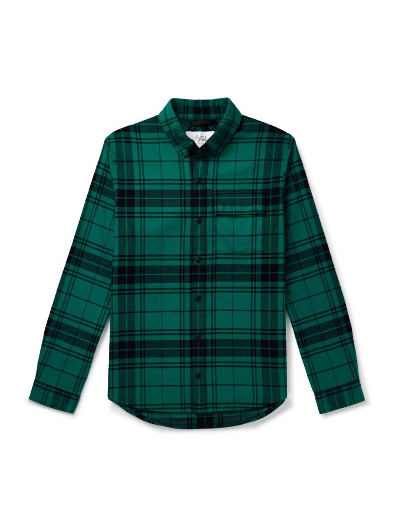 Aztech Mountain - Loge Peak Shell-Panelled Checked Brushed-Cotton Ski Overshirt - Men - Green - S von Aztech Mountain