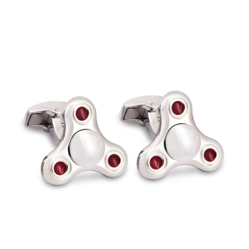 Drehbare Fidget Spinner Manschettenknöpfe in Silberfarbe, Geschenk Für Kollegen, Stressfrei, Büro Spielzeug von Azthom
