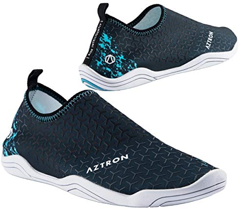 AZTRON Gemini-I Aqua Shoes Badeschuhe Surfschuhe Wasserschuhe Neoprenschuhe Neopren Black von AZTRON