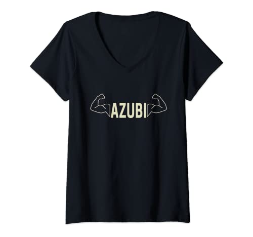 Damen Azubi Design für Auszubildende und Lehrling mit Bizeps T-Shirt mit V-Ausschnitt von Azubi Design Auszubildende Lehrling Bizeps
