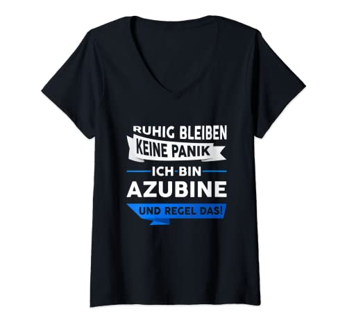 Damen Azubine Beruf Auszubildende Lehrling Ausbildung Geschenk T-Shirt mit V-Ausschnitt Damen Azubine Beruf Auszubildende Lehrling Ausbildung Geschenk T-Shirt mit V-Ausschnitt von Azubi Lehrling Lehre Ausbildung Job Witz Motiv