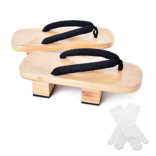 Azumasun Herren japanische holzschuhe sandalen japan traditionelle schuhe geta mit tabi socken 10 M US Wood von Azumasun
