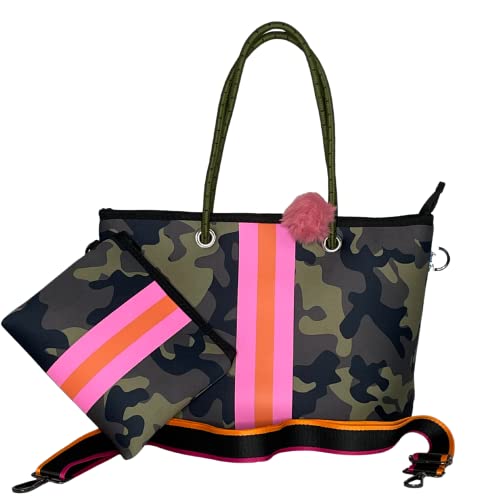 AZURE FOX Mittelgroße Neopren-Umhängetasche, lässig, leicht, für den Alltag, niedliche, wasserabweisende Reisetasche, Tropical Camouflage von Azure Fox