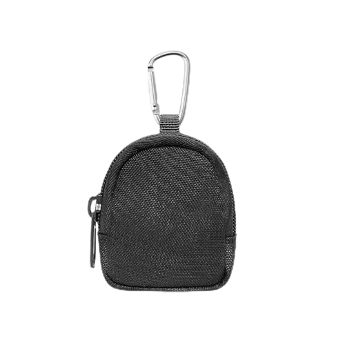 AzureRay Portemonnaie Kinder – Münzbeutel mit Reißverschluss & Schlüsselanhänger, Mini Rucksack Stil Kleingeldbörse für Mädchen & Jungen – Praktische Münzbörsen für Unterwegs & Freizeit(Schwarz) von AzureRay