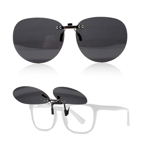 AzureRay 1 Stück Sonnenbrillen Aufsatz Brille, Polarisierend Metallrahmen Clip On Sonnenbrille Sonnenbrillen Clip Für Brille,Für Autofahren,Reisen Unisex von AzureRay