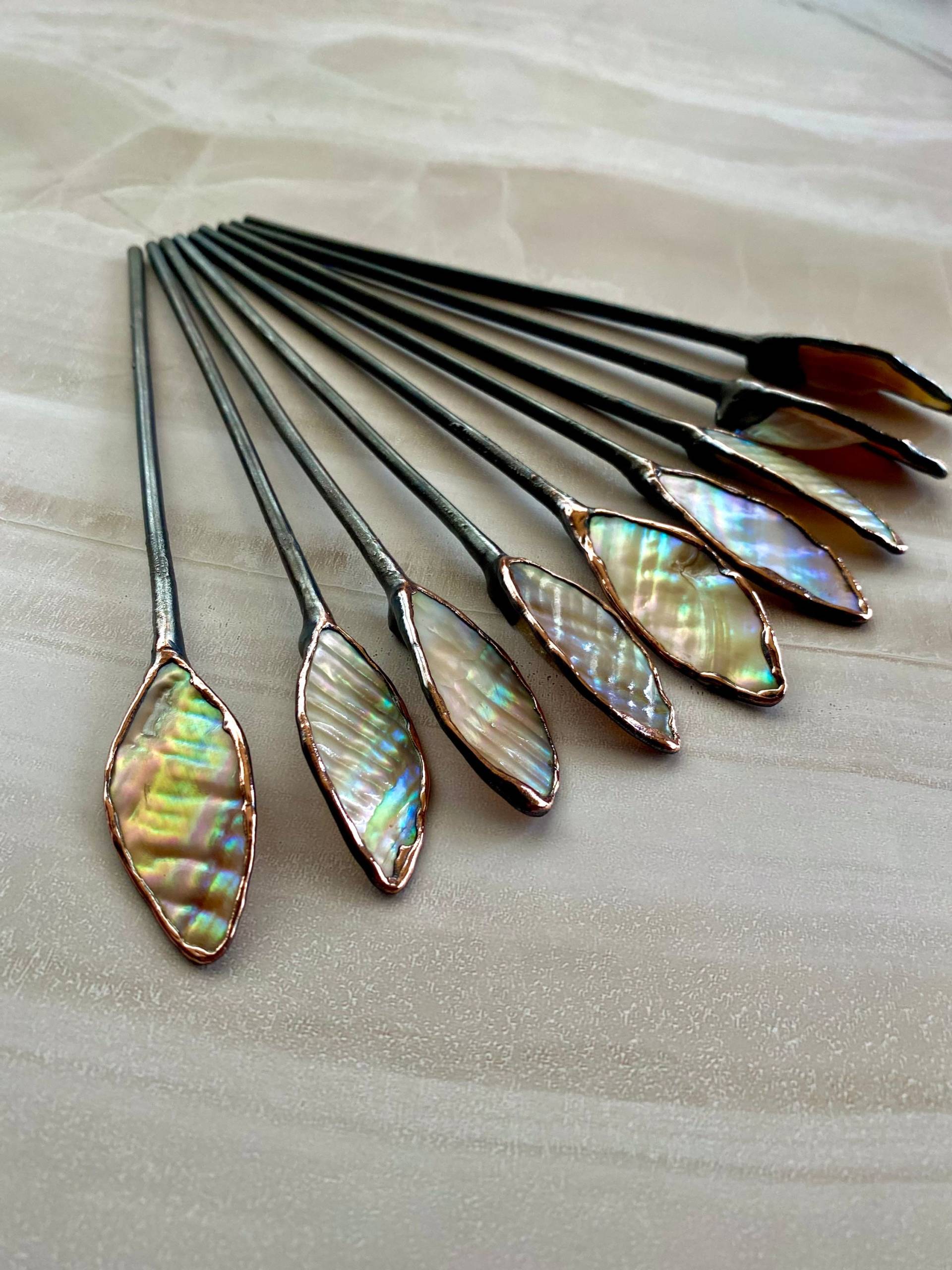 Galvanisierter Abalone-Haarstab Kupfer-Haarnadel, Dutthalter Galvanisierter Abalone-Haarstab Kupfer-Haarnadel, Dutthalter von AzuredesignsBoutique
