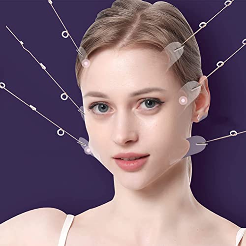 Face Tape Lifting Invisible Azusumi 11 * 11 * 1 20 Stück Facelifting Tape Facelifting Sticker Transparenter Unsichtbarer Gesichtsaufkleber V-Form Lift Face Sticker mit 8 Seilen von Azusumi