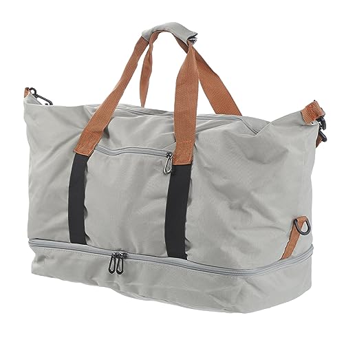 Reise-Duffel Bag Trocken Nass Getrennt Sport Gym Bag Schulter Weekender Übernachtung Tasche Große Kapazität für Männer Frauen, grau von Azusumi