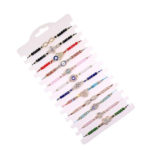 Azxcvbnm 12 Retro Eye Perlen Armbänder Handgefertigte Verstellbare Armbänder Einzigartiger Schutzschmuck Für Alle Glücklichen Charmarmband von Azxcvbnm