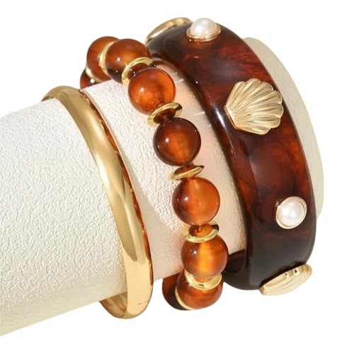 Azxcvbnm 3pcs/Set Marine Themed Verstellbares Schichtarmband Armband Armreifen Mit Kunstperlen Und Perlendetails Für Strandpartys Stapelbare Strandwehende Armbänder Azxcvbnm 3pcs/Set Marine Themed Verstellbares Schichtarmband Armband Armreifen Mit Kunstperlen Und Perlendetails Für Strandpartys Stapelbare Strandwehende Armbänder von Azxcvbnm