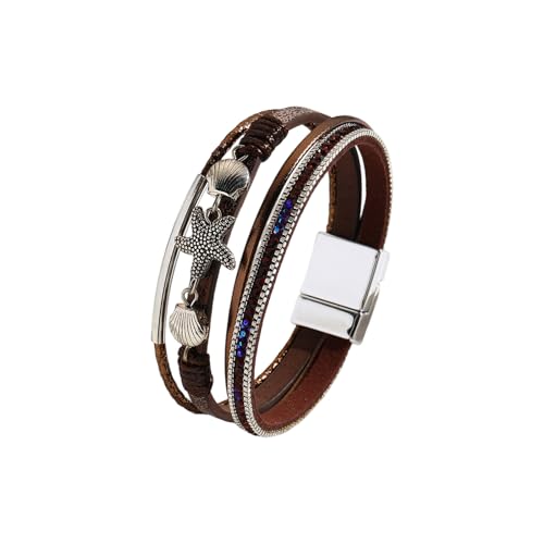 Azxcvbnm Atmungsaktives Armband Künstliche Lederschale Armband Mit Einzigartigem Meeressternmuster Leichte Strandparty Schmuck Detailliert Detailliert von Azxcvbnm