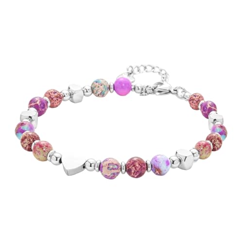 Azxcvbnm Echtes Steinperlen Armband Mehrere Farben Unisex Armband Komfort Fit Schmuck Für Tägliche Verschleiß Stylish Accessoires Naturalsteinarmband von Azxcvbnm