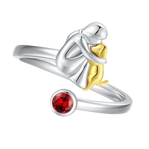 Azxcvbnm Einstellbare Herzringe Mit Mädchen Und Hundendesigns Für Zeit Als Gebrauch Für Haustierliebhaber Haustier Inspirieren Ringe von Azxcvbnm