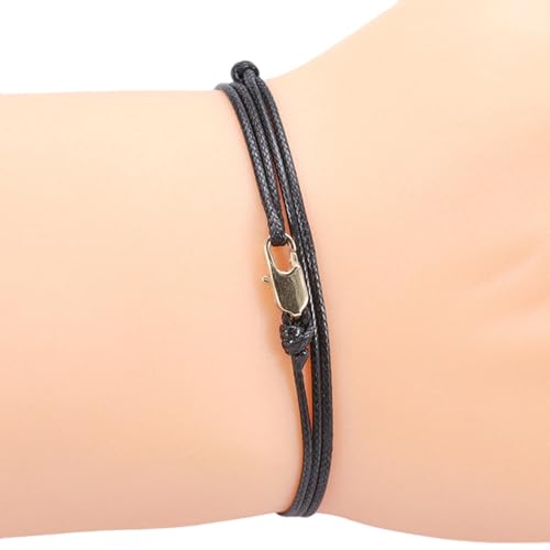Azxcvbnm Handgefertigter Vintage Wachskabel Mit Weichem Kupferverschluss Hautfreundlicher Verstellbarer Schmuck Für Männer Frauen Alltag Handgefertigtes Wachskabelarmband Mit Kupferverschluss von Azxcvbnm