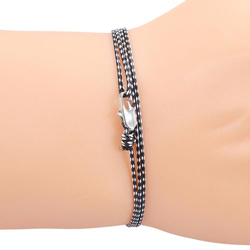 Azxcvbnm Handgefertigter Vintage Wachskabel Mit Weichem Kupferverschluss Hautfreundlicher Verstellbarer Schmuck Für Männer Frauen Alltag Handgefertigtes Wachskabelarmband Mit Kupferverschluss von Azxcvbnm