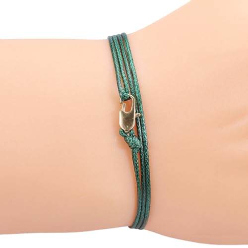 Azxcvbnm Handgefertigter Vintage Wachskabel Mit Weichem Kupferverschluss Hautfreundlicher Verstellbarer Schmuck Für Männer Frauen Alltag Handgefertigtes Wachskabelarmband Mit Kupferverschluss von Azxcvbnm