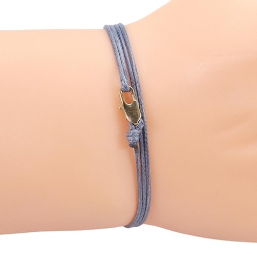 Azxcvbnm Handgefertigter Vintage Wachskabel Mit Weichem Kupferverschluss Hautfreundlicher Verstellbarer Schmuck Für Männer Frauen Alltag Handgefertigtes Wachskabelarmband Mit Kupferverschluss von Azxcvbnm