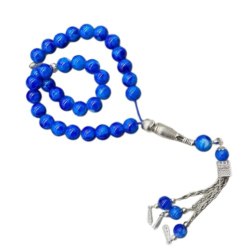 Azxcvbnm Komfortable Leichte Gebet Perlenglasharz Buddhistisches Armband 33 Perlen Spiritueller Schmuck Für Achtsamkeit Rituale Handgefertigtes Glas Gebetsperlen von Azxcvbnm