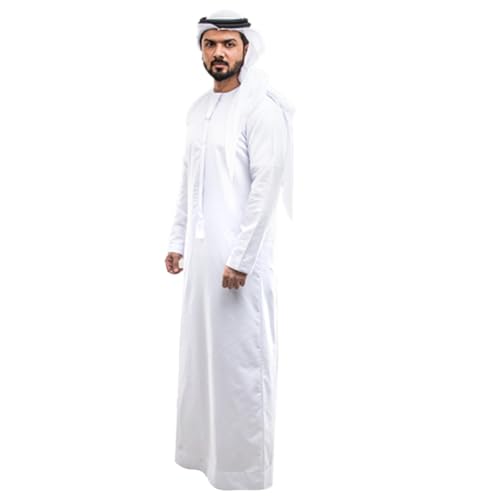 Azxcvbnm Mann Muslime Robe Nahen Osten Jubba Thobe Saudi Arabischen Rundhals Thobe Männliche Ärmel Islamischen Kaftan Arabische Kleidung von Azxcvbnm