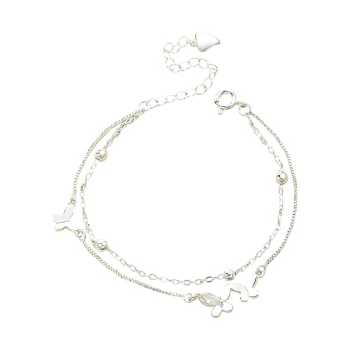Azxcvbnm Schmetterling Herz Charme Verstellbares Armband Handgelenk Kette Geburtstagsgeschenk Für Frauen Mädchen Teenager Tochter Schwester Freund Vielseitiger Schmuck Für Ungezwungene Outfits von Azxcvbnm