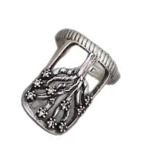 Azxcvbnm Verstellbare Natur Inspirierte Zirkonringe Open Band Zineslegierungsschmuck Für Frauen Nachdenklich Gegenwärtig Zirkonia Verstellbarer Schmuck von Azxcvbnm