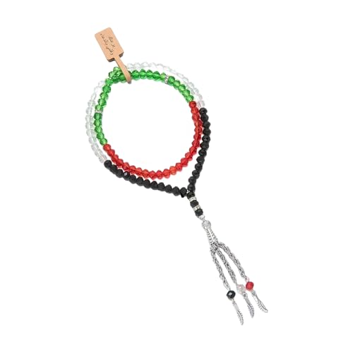 Azxcvbnm Verstellbares Glasperlenarmband Für Ramadans Feiern Handgefertigte Quasten Handkette Mit Mehrfarbigen Kristallperlen Themenarmband von Azxcvbnm