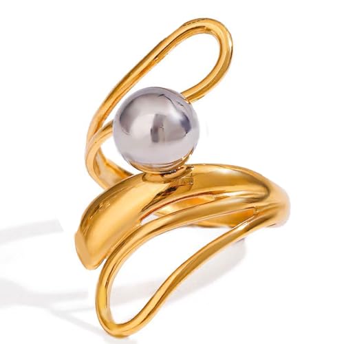 Azxcvbnm Zeitgenössische Asymmetrische Schleife Schmuck Edelstahlringe Einfache Wartung Und Vielseitiges Styling Fingerzubehör Vielseitiger Alltagsmodelling von Azxcvbnm