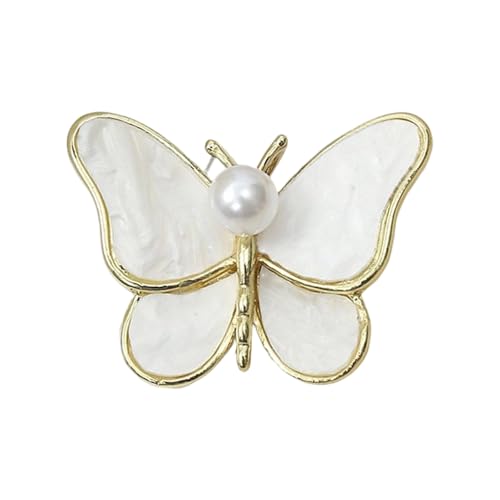 Elegante Schmetterlings Perlen Brosche Sicherheitsrundenmechanismus Handwerksmesser Vielseitige Stile Schmuck Legierung Schmetterling von Azxcvbnm