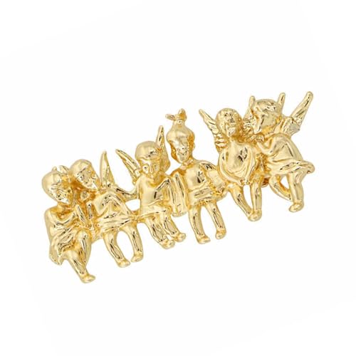 Entzückende 6 Engel Brosche Legierung Design Lappel Pin Kompaktgröße Brustschmuck Für Bekleidungssäcke Hüte Dekoration Sammlerabzeichen Pin von Azxcvbnm