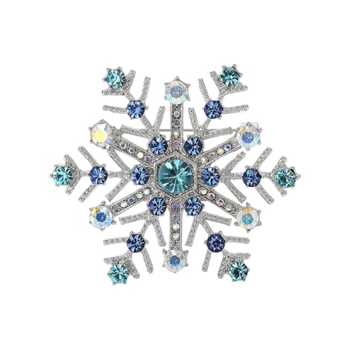 Festliche Kristall Schneeflake Abzeichen Pin Secure Clasp Schmuck Brosche Geschenk Für Wintermantelkleid Oder Formelle Anlässe Winter Holiday Crystal Brosche von Azxcvbnm