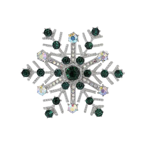 Festliche Kristall Schneeflake Abzeichen Pin Secure Clasp Schmuck Brosche Geschenk Für Wintermantelkleid Oder Formelle Anlässe Winter Holiday Crystal Brosche von Azxcvbnm