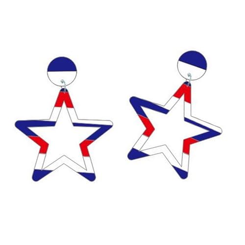 Gestreifte Acrylherz Und Sternohrringe Leichte Bequem von Azxcvbnm