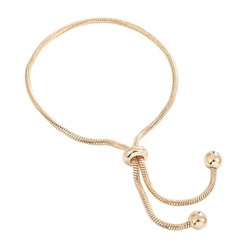 Glatte Perlenkupferarmband Flexible Schlangenknochenkette Schieberschieber Mechanismus Schmuckstück Runde Perlen Kupfer Mode Armband von Azxcvbnm